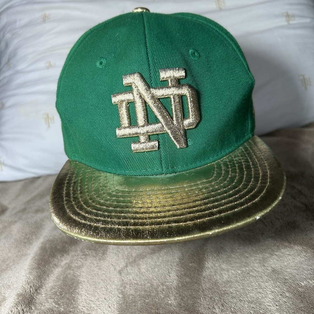 Notre Dame Fighting Irish Zephyr Gold Headz Snapback Hat Green Gold Cap NCAA